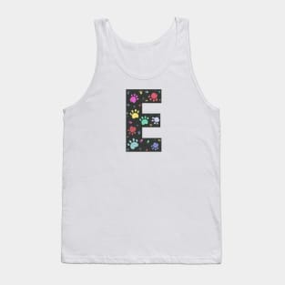 D letter  with colorful paw print Tank Top